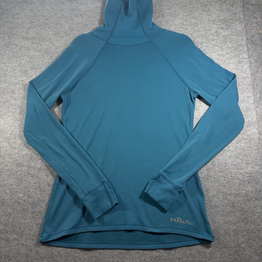 Under Armour Run All Season Pullover Womens XL Blue Mock Neck Thumbhole Stretch